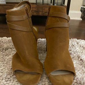 Tan heeled booties